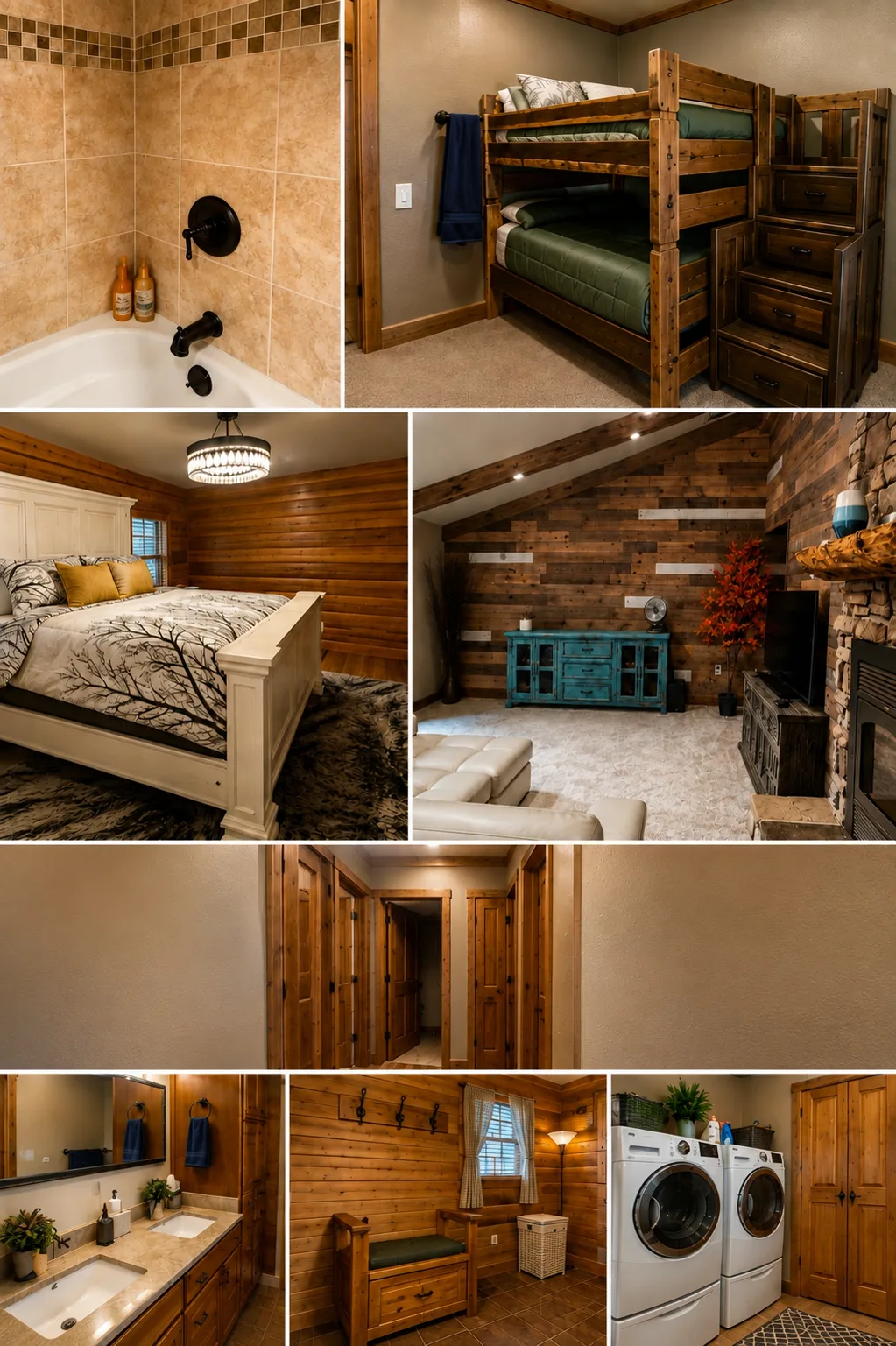 Bathrooms, bunk room, laundry and mudroom